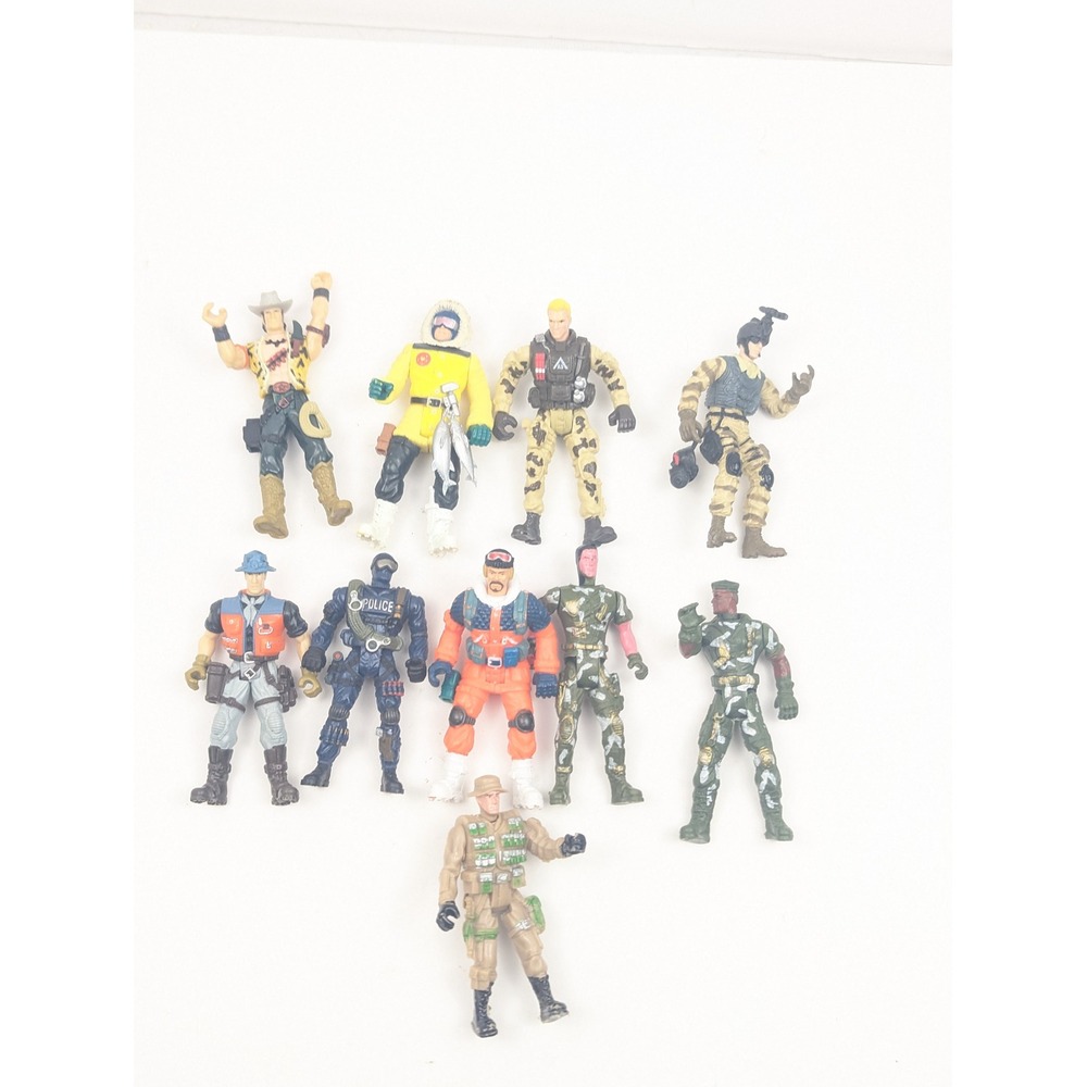 Action Figures‎ Lot Military Police Cowboy Pilot Toy Soldiers Army Men